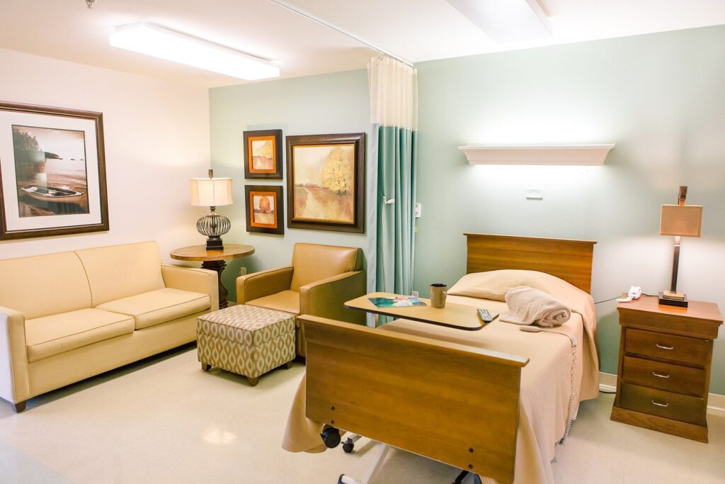 A long term care, short term care, respite care, memory care room available at Heritage Living Center